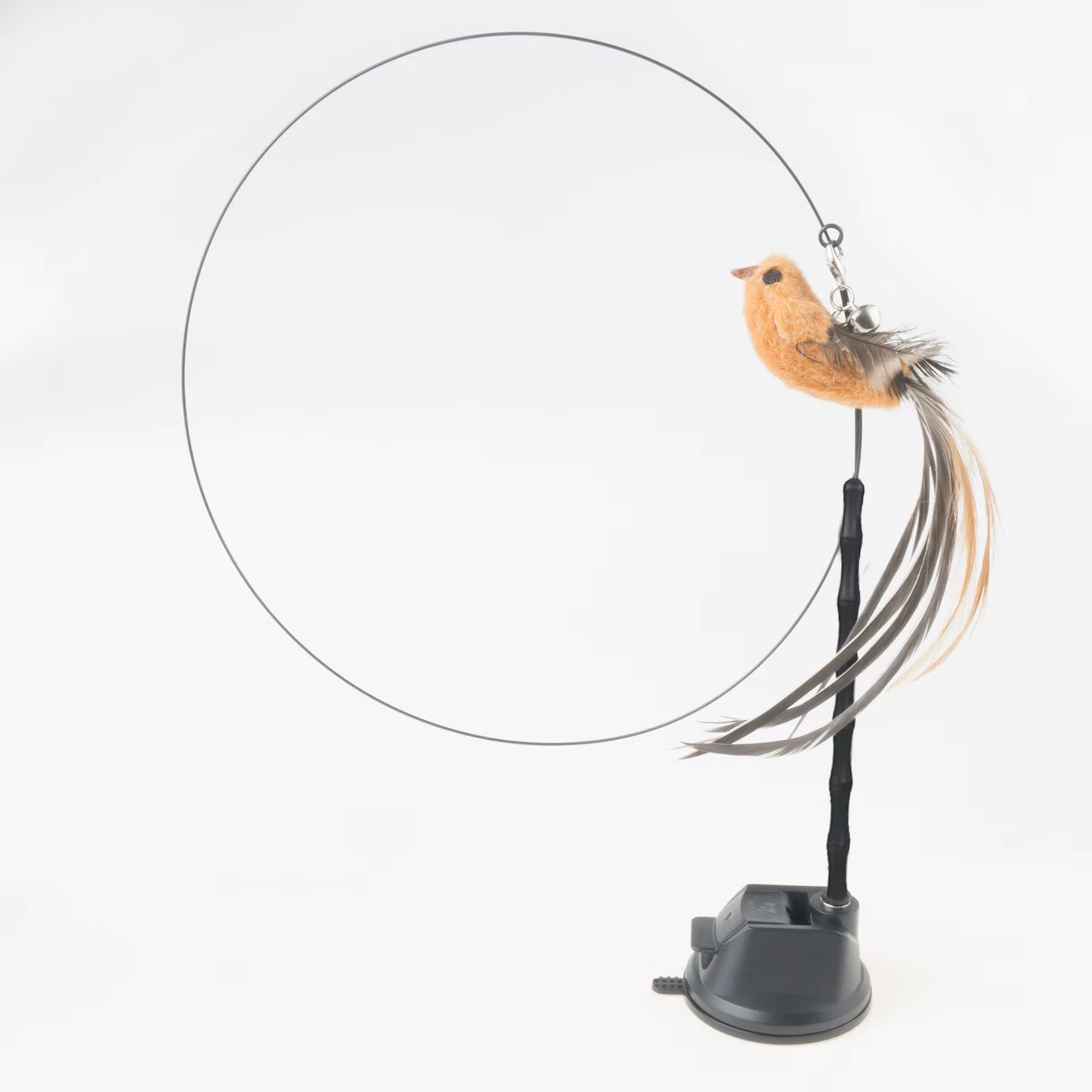 Handfree Bird/Feather Cat Wand with Bell Powerful Suction Cup Interactive Toys for Cats Kitten Hunting Exercise Pet Products