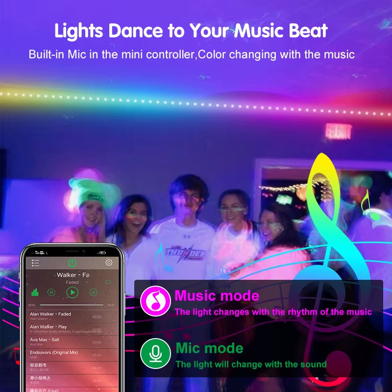 USB Bluetooth Led Strip Lights RGB 5050 1M-30M Infrared Control Luces Luminous Decoration for Living Room Ribbon Lighting Lamp