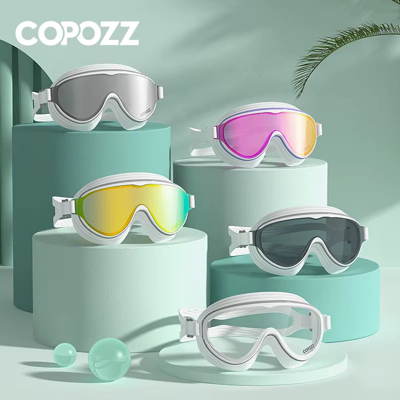 Large Frame Adults Swimming Goggles Professional Anti-Fog Sports Swim Eyewear Waterproof Swimming Glasses for Men Women